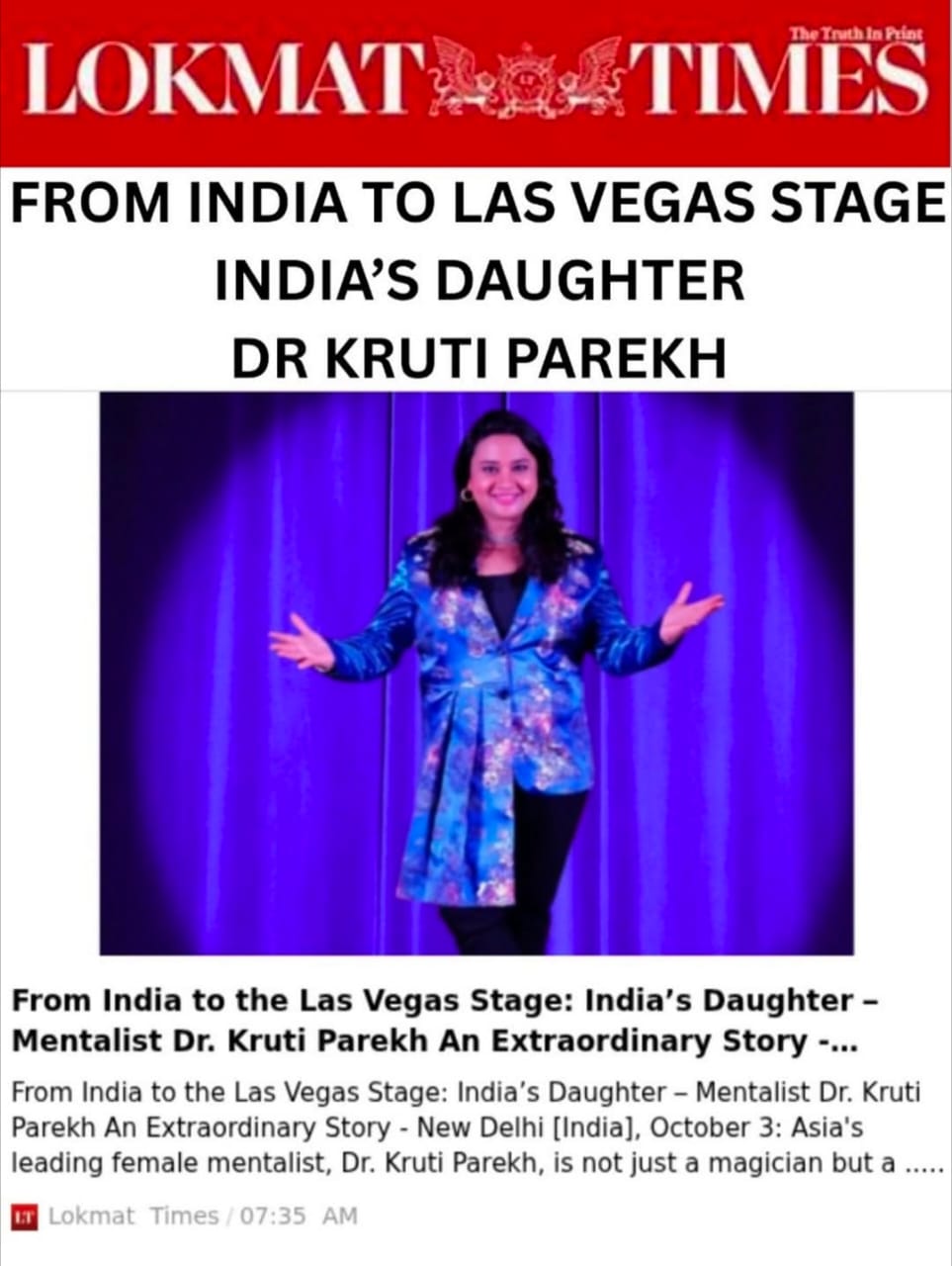 From India to Las Vegas Stage